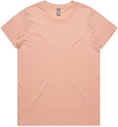 Am image of a Custom AS Colour Women's Maple Tee in Pale Pink!