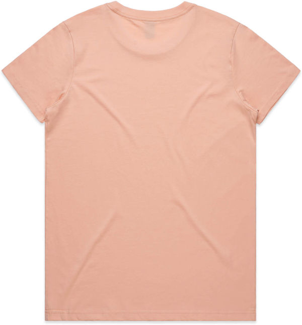 Am image of a Custom AS Colour Women's Maple Tee in Pale Pink!