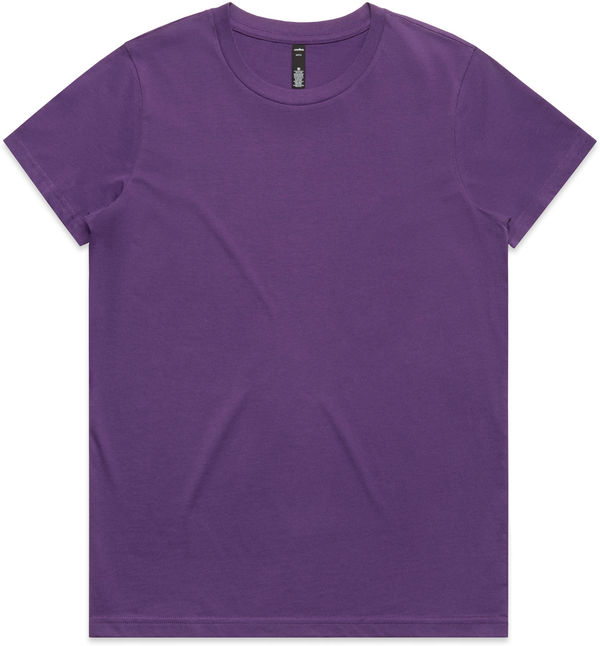 An image of a Custom AS Colour Women's Maple Tee in Purple!