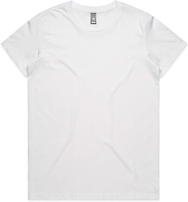 Am image of a Custom AS Colour Women's Maple Tee in White!