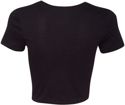 Am image of a Custom Bella and Canvas Womens Crop Tee in Black!