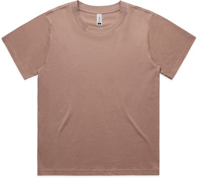 Am image of a Custom As Colour Womens Martina Tee in Hazy Pink!