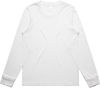 Am image of a Custom AS Colour Womens Maple Long Sleeve Tee in White!