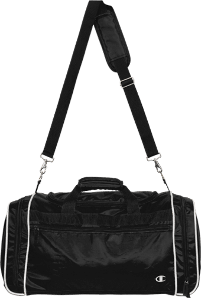 Am image of a Custom Champion All Around Duffle Bag in Black!