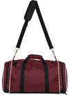 Am image of a Custom Champion All Around Duffle Bag in Maroon/Black/White!