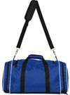 Am image of a Custom Champion All Around Duffle Bag in Royal/Black/White!
