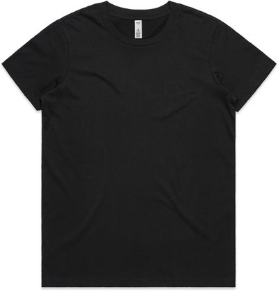 Am image of a Custom AS Colour Women's Basic Tee in Black!
