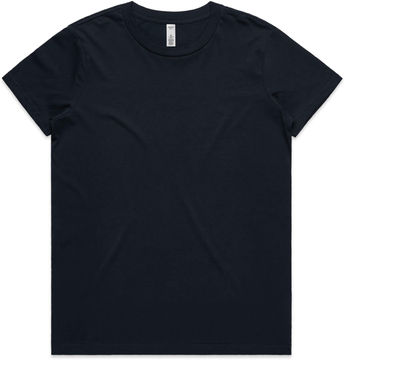 Am image of a Custom AS Colour Women's Basic Tee in Navy!