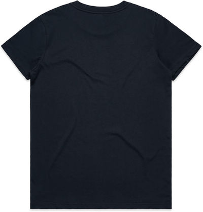 Am image of a Custom AS Colour Women's Basic Tee in Navy!