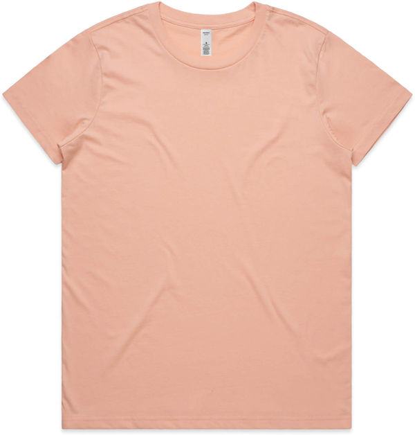 Am image of a Custom AS Colour Women's Basic Tee in Pale Pink!