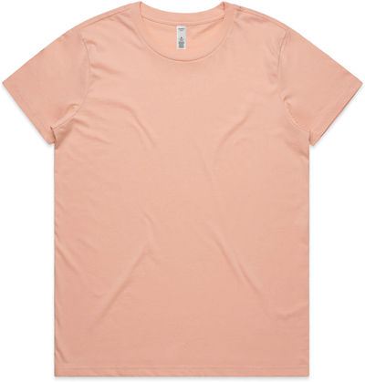 Am image of a Custom AS Colour Women's Basic Tee in Pale Pink!