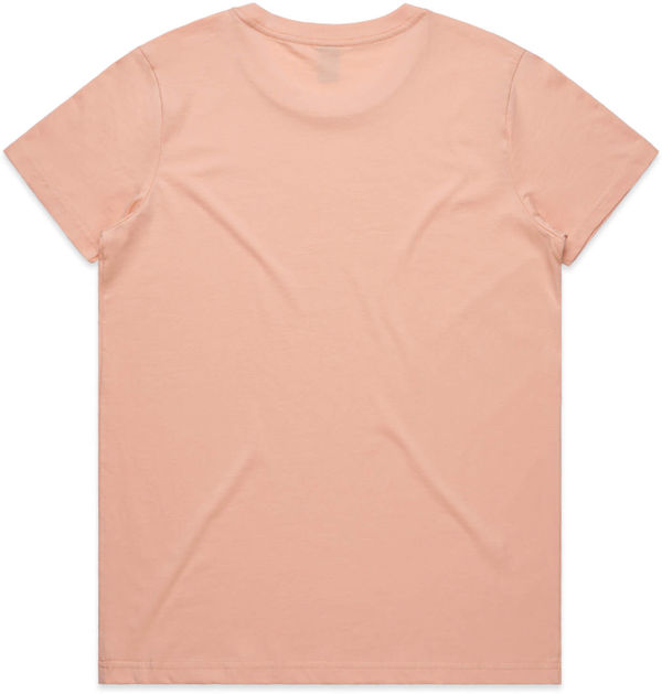 Am image of a Custom AS Colour Women's Basic Tee in Pale Pink!