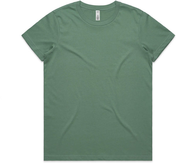 Am image of a Custom AS Colour Women's Basic Tee in Sage!