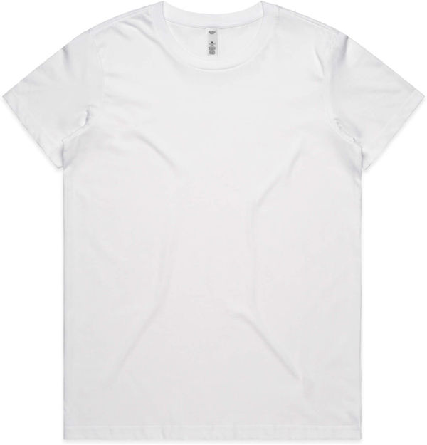 Am image of a Custom AS Colour Women's Basic Tee in White!