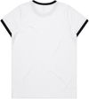 Am image of a Custom AS Colour Womens Maple Ringer Tee in White/Black!