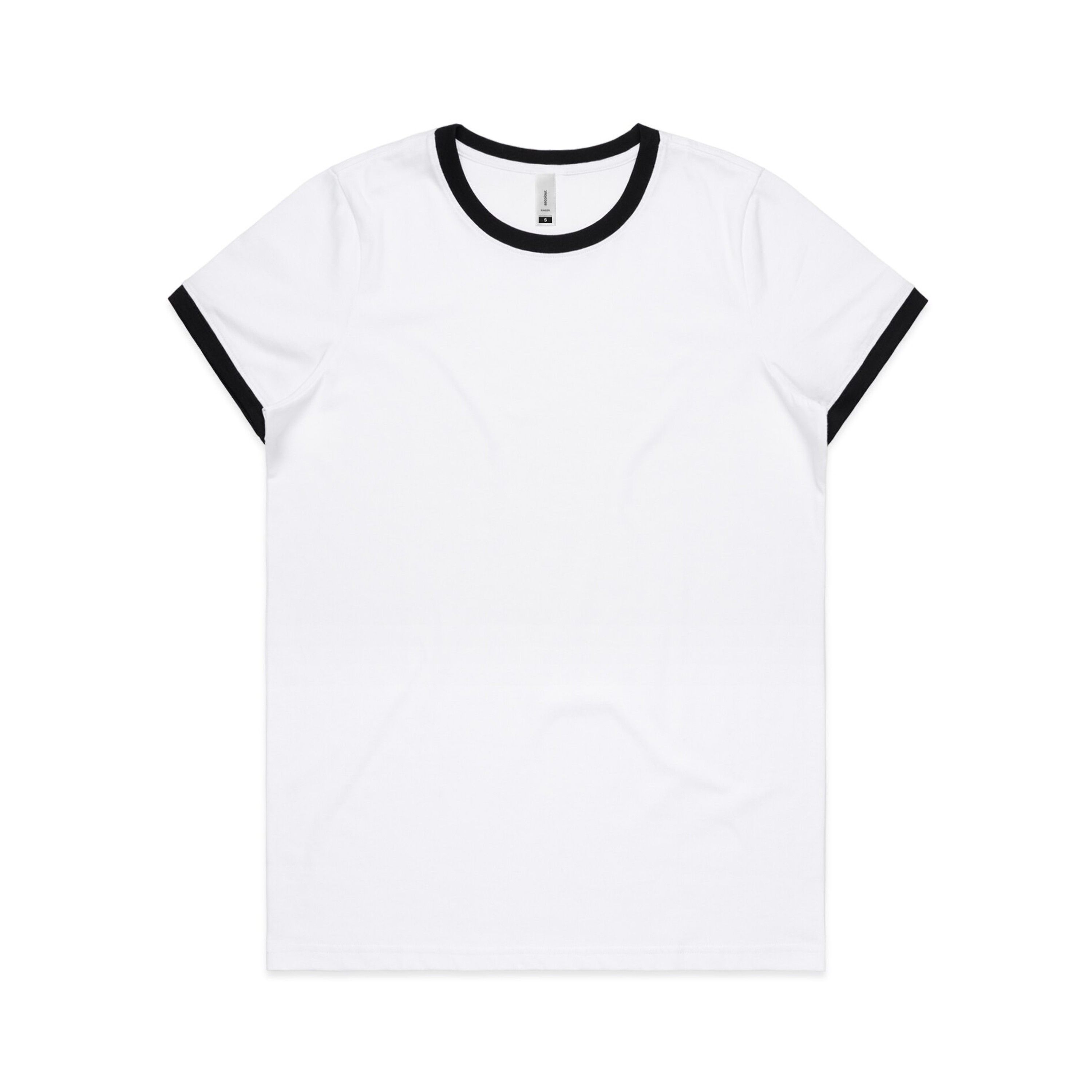 AS Colour Womens Maple Ringer Tee in White/Black