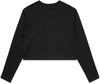 Am image of a Custom AS Colour Women's Crop Long Sleeve Tee in Black!