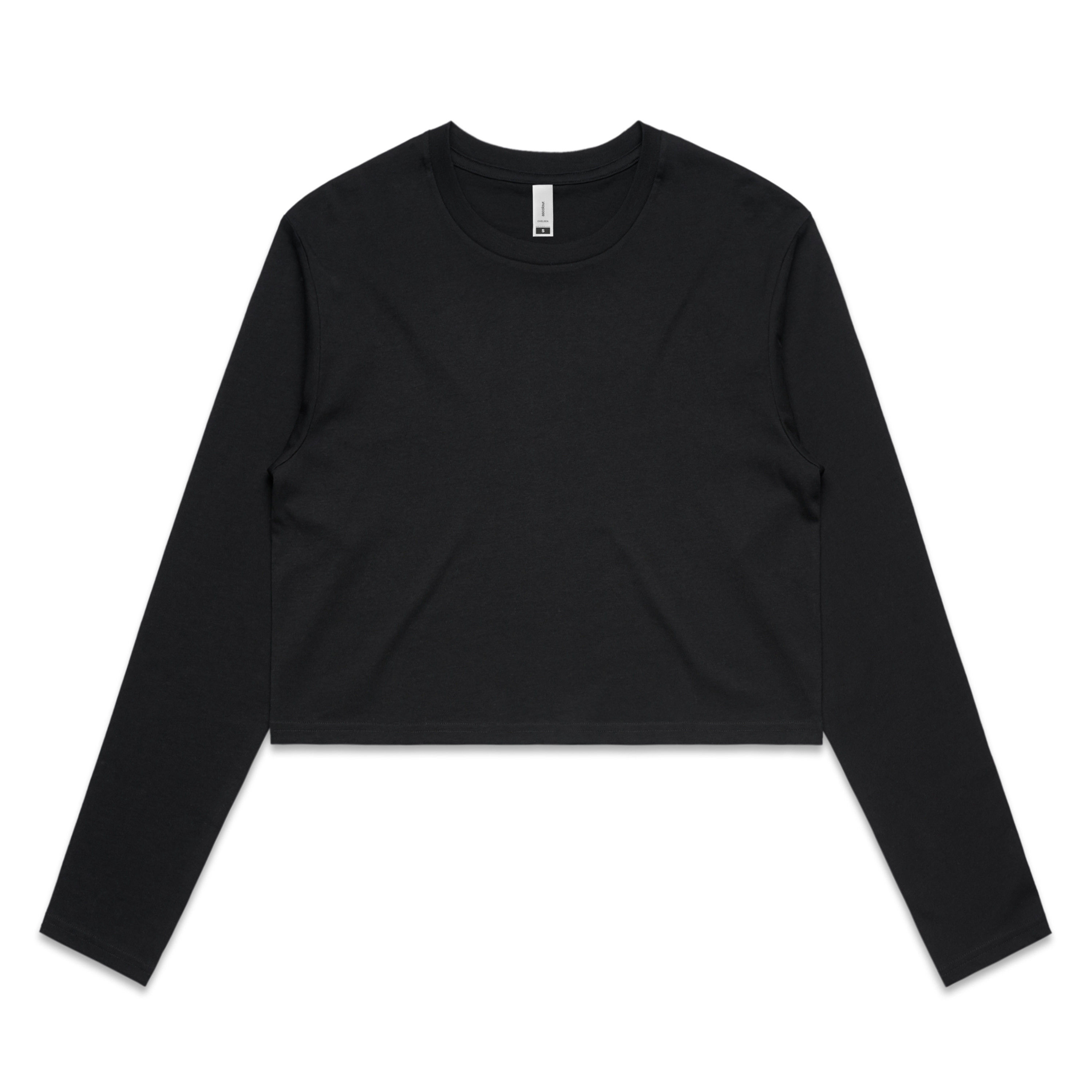 AS Colour Women's Crop Long Sleeve Tee in Black