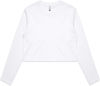 Am image of a Custom AS Colour Women's Crop Long Sleeve Tee in White!