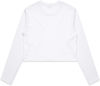 Am image of a Custom AS Colour Women's Crop Long Sleeve Tee in White!