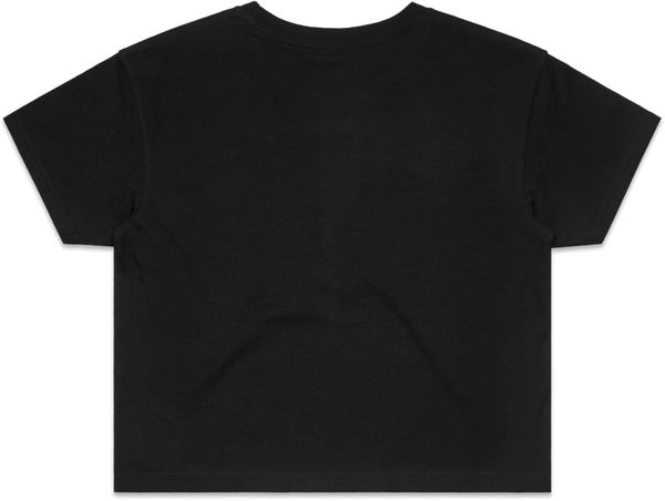 Am image of a Custom AS Colour Women's Crop Tee in Black!