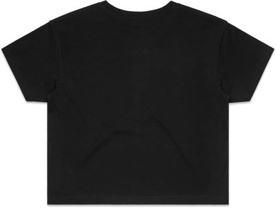 Am image of a Custom AS Colour Women's Crop Tee in Black!