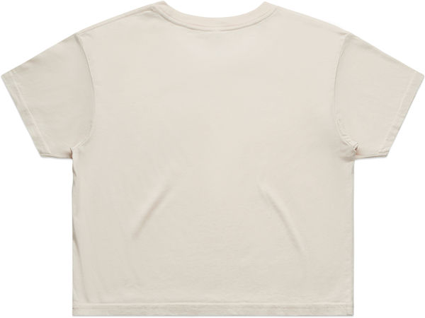 Am image of a Custom AS Colour Women's Crop Tee in Bone!