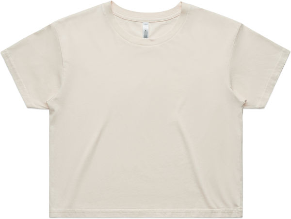 Am image of a Custom AS Colour Women's Crop Tee in Bone!