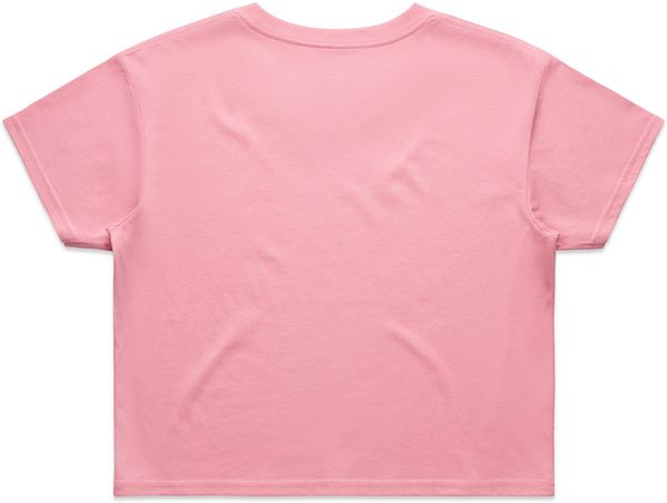 An image of a Custom AS Colour Women's Crop Tee in Bubblegum!