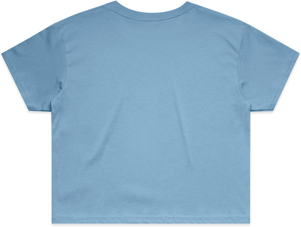 An image of a Custom AS Colour Women's Crop Tee in Carolina Blue!
