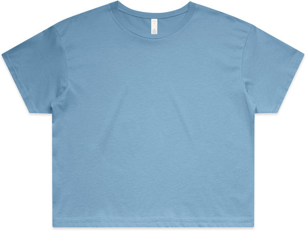 An image of a Custom AS Colour Women's Crop Tee in Carolina Blue!