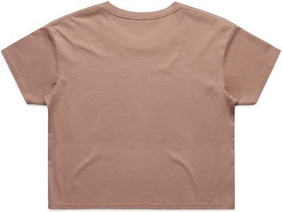 Am image of a Custom AS Colour Women's Crop Tee in Hazy Pink!