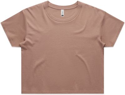 Am image of a Custom AS Colour Women's Crop Tee in Hazy Pink!