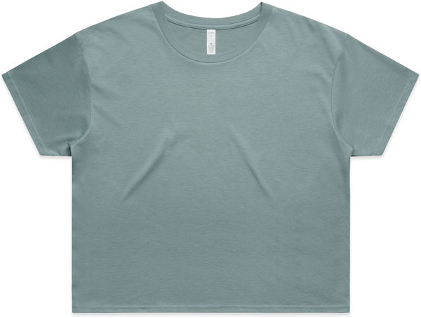 Am image of a Custom AS Colour Women's Crop Tee in Mineral!