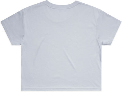Am image of a Custom AS Colour Women's Crop Tee in Powder!