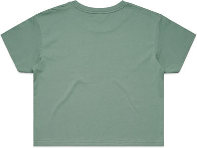 Am image of a Custom AS Colour Women's Crop Tee in Sage!
