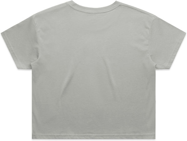 Am image of a Custom AS Colour Women's Crop Tee in Storm!