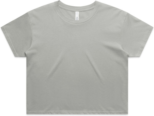 Am image of a Custom AS Colour Women's Crop Tee in Storm!