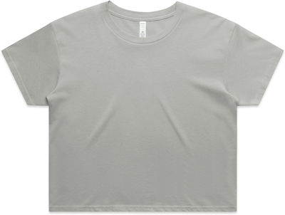 Am image of a Custom AS Colour Women's Crop Tee in Storm!