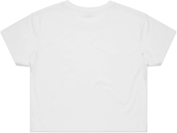 Am image of a Custom AS Colour Women's Crop Tee in White!