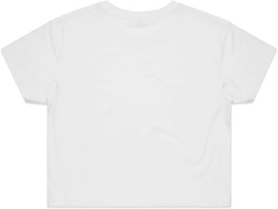 Am image of a Custom AS Colour Women's Crop Tee in White!