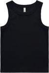 Am image of a Custom AS Colour Womens Organic Rib Tank in Black!