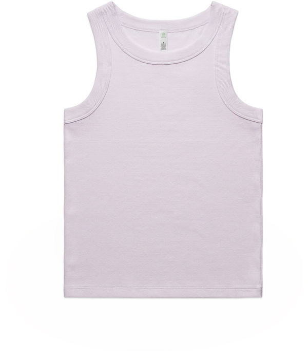 An image of a Custom AS Colour Womens Organic Rib Tank in Orchid!