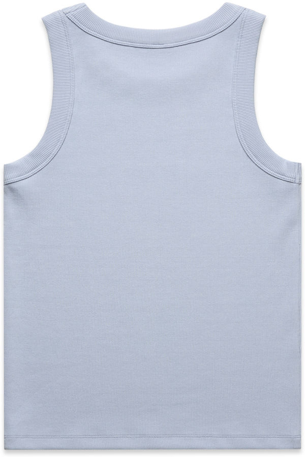 Am image of a Custom AS Colour Womens Organic Rib Tank in Powder!