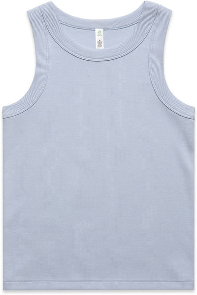 Am image of a Custom AS Colour Womens Organic Rib Tank in Powder!