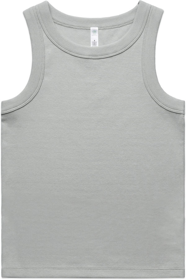 Am image of a Custom AS Colour Womens Organic Rib Tank in Storm!