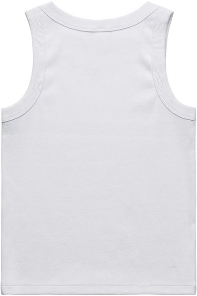 Am image of a Custom AS Colour Womens Organic Rib Tank in White!