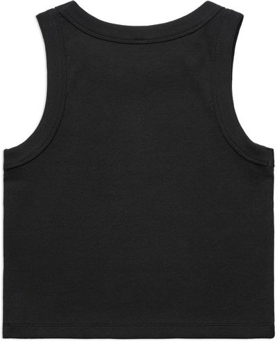 Am image of a Custom AS Colour Womens Organic Rib Crop Tank in Black!