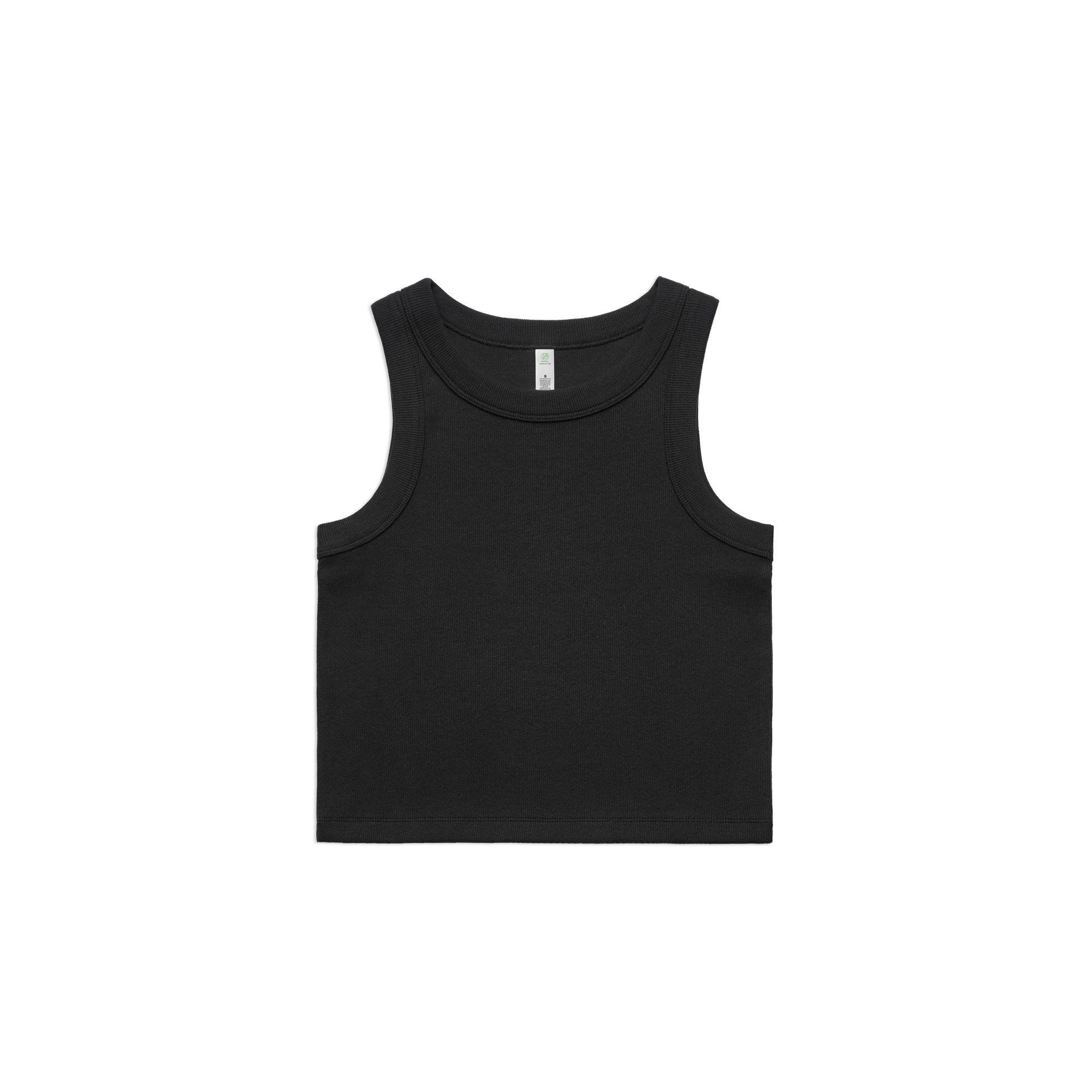 AS Colour Womens Organic Rib Crop Tank in Black