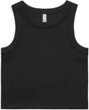 Am image of a Custom AS Colour Womens Organic Rib Crop Tank in Black!